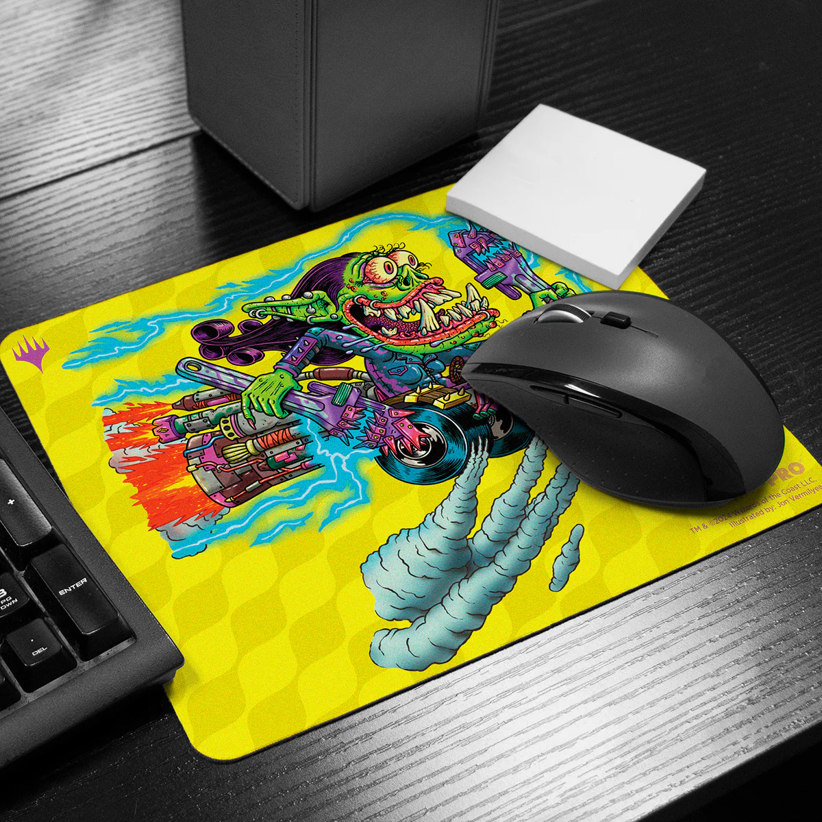Aetherdrift Printed Mousepad - Racer Creature Burnout Bashtronaut for Magic: The Gathering