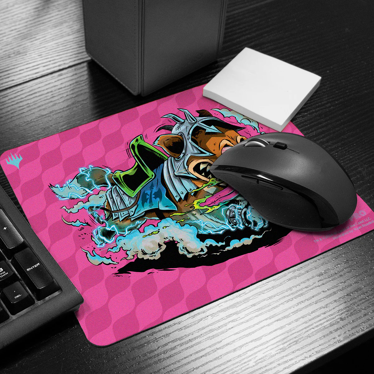 Aetherdrift Printed Mousepad - Racer Creature District Mascot for Magic: The Gathering