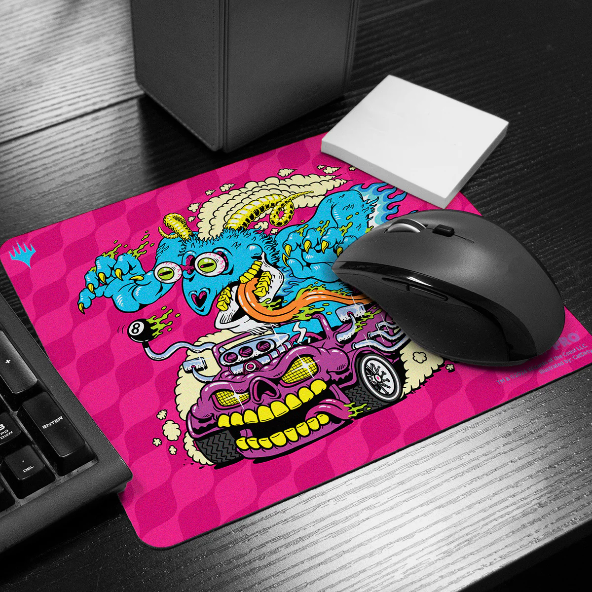Aetherdrift Printed Mousepad - Racer Creature The Speed Demon for Magic: The Gathering