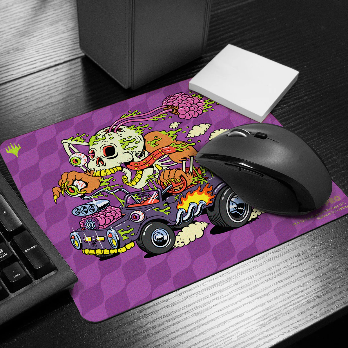 Aetherdrift Printed Mousepad - Racer Creature Waxen Shapethief for Magic: The Gathering