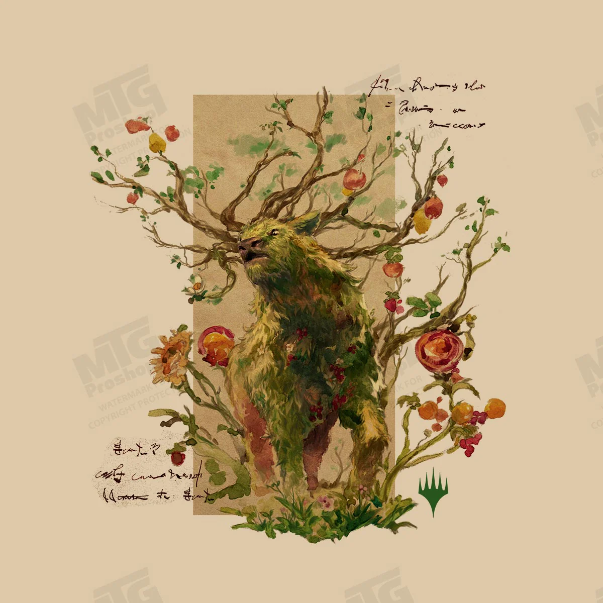 Bloomburrow Elemental Spirit: Beza Printed Graphic T-Shirt in Cream for Magic: The Gathering - Image 2
