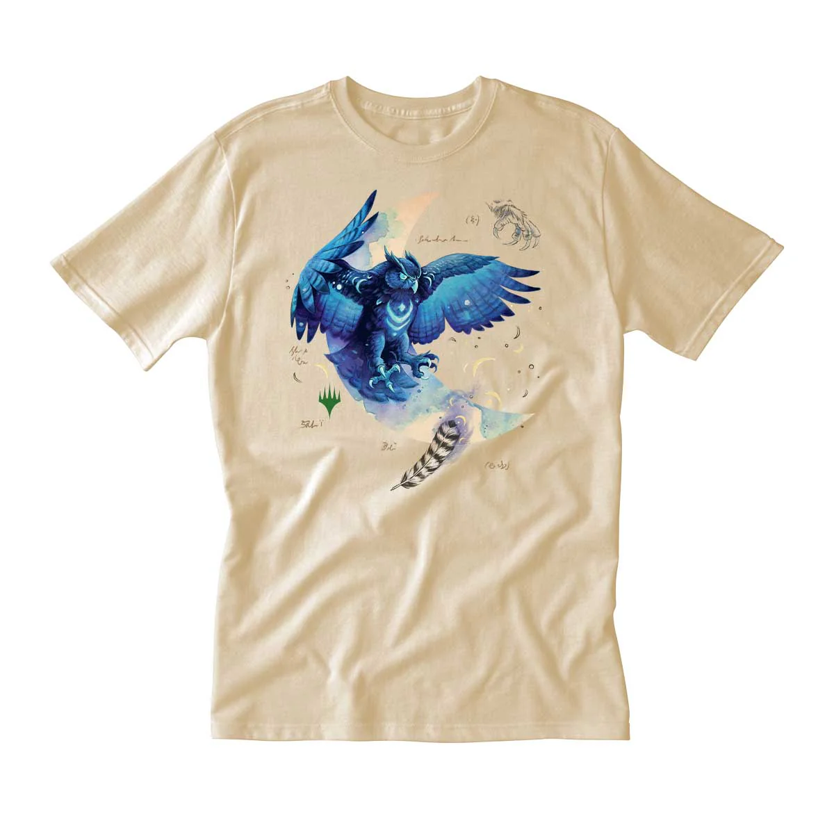 Bloomburrow Elemental Spirit: Maha Printed Graphic T-Shirt in Cream for Magic: The Gathering