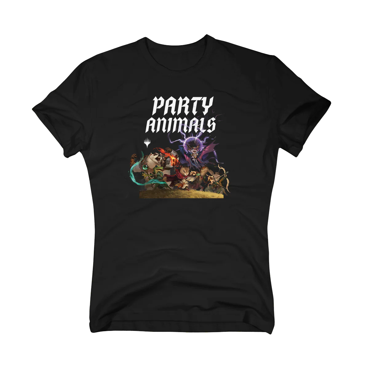 Bloomburrow Party Animals Printed Graphic T-Shirt in Black for Magic: The Gathering - Image 4