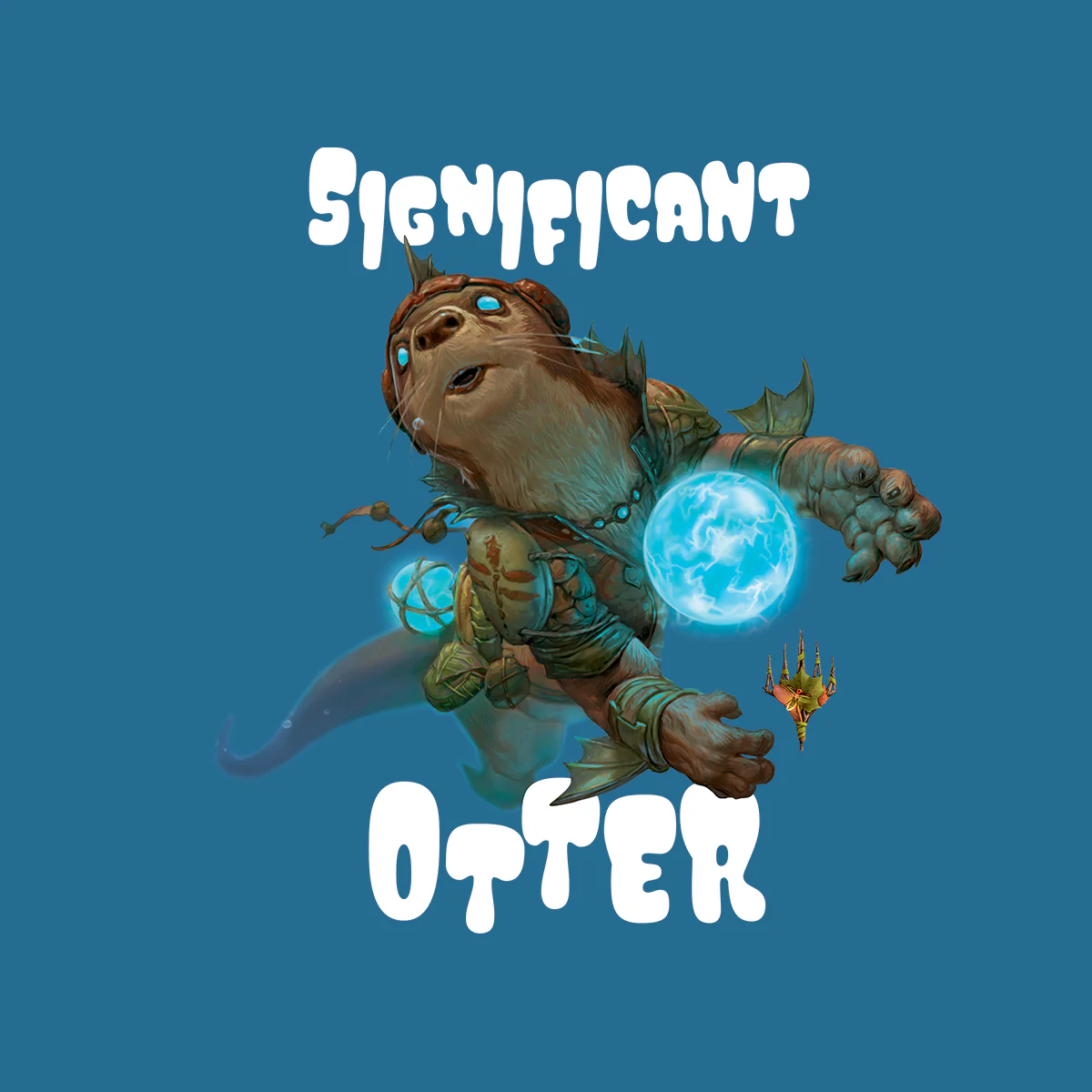Bloomburrow Significant Otter Printed Graphic T-Shirt in Turquoise for Magic: The Gathering - Image 3