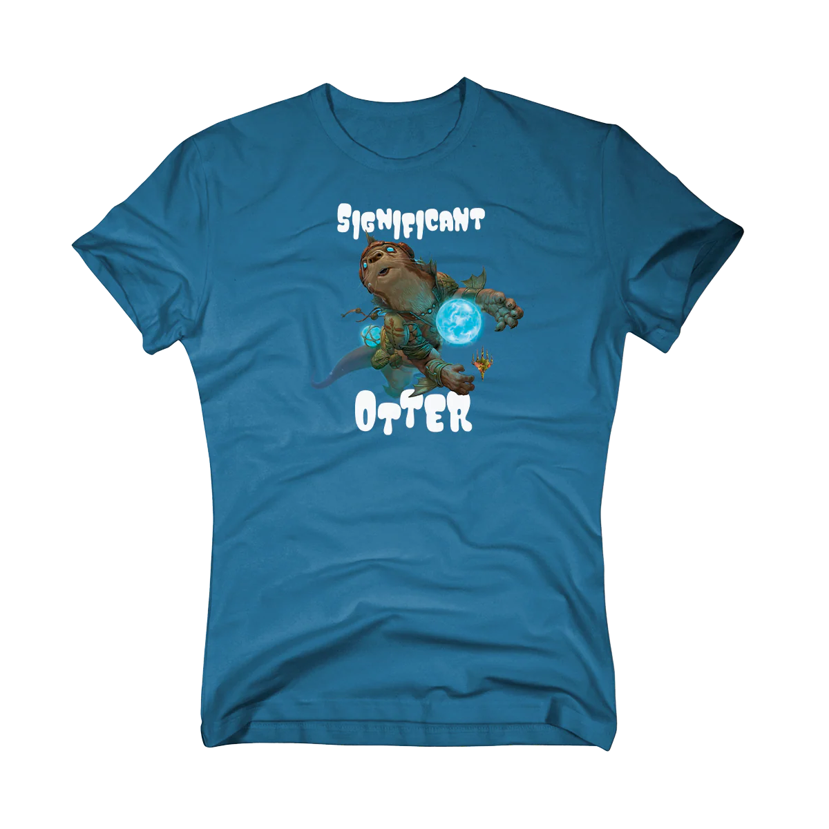Bloomburrow Significant Otter Printed Graphic T-Shirt in Turquoise for Magic: The Gathering - Image 4