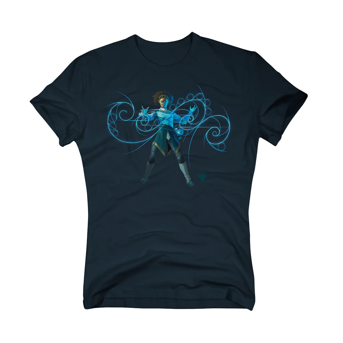 Duskmourn Commander Zimone Printed Graphic Tee in Midnight Navy for Magic: The Gathering - Image 4