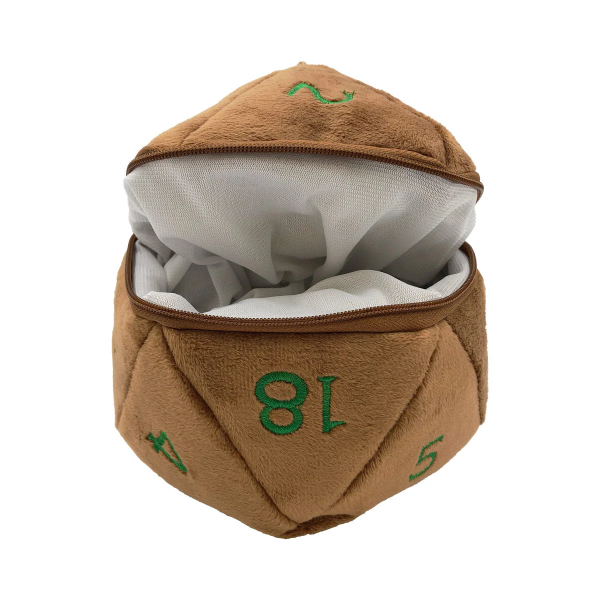 Feywild Copper and Green D20 Plush Dice Bag for Dungeons & Dragons - Image 3
