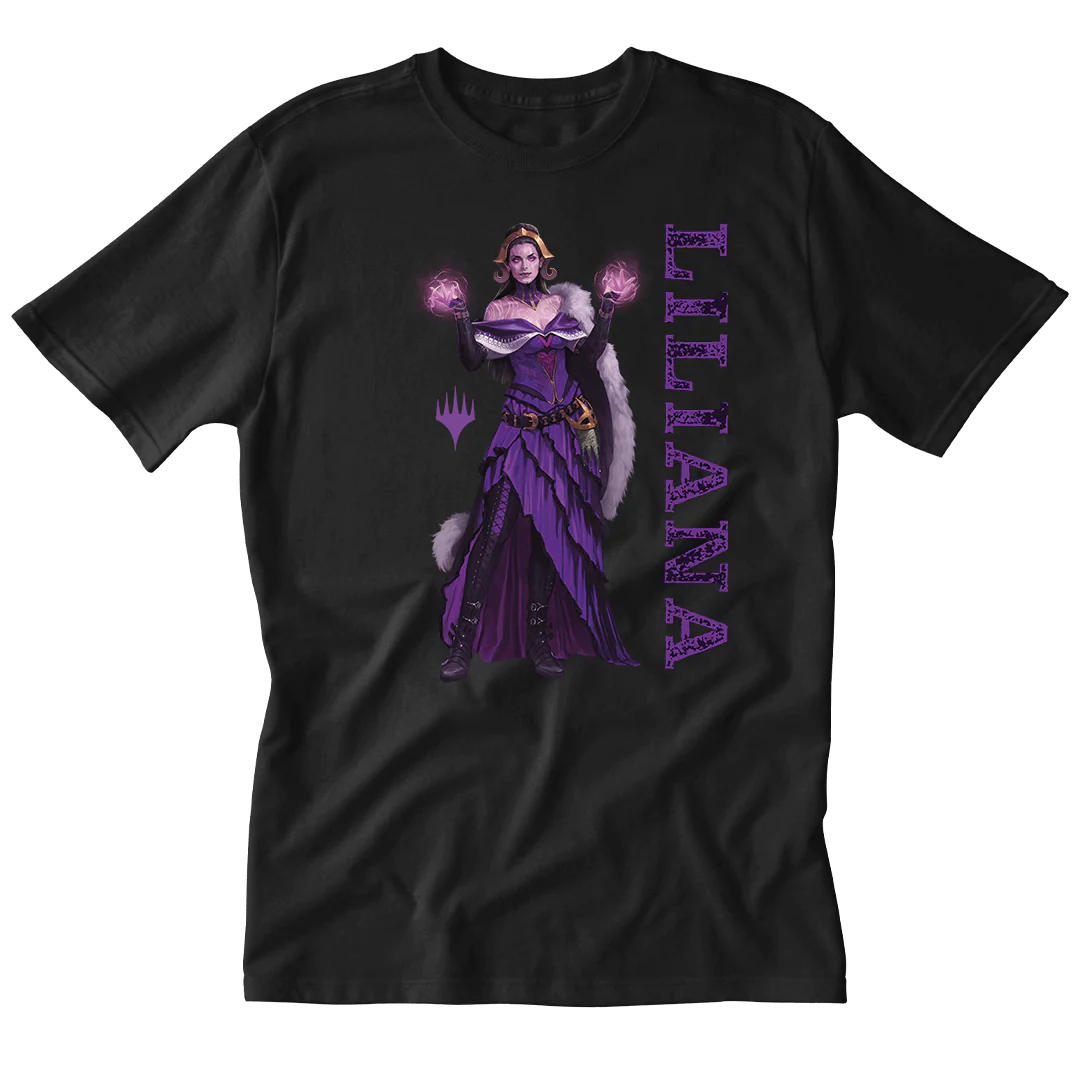 Foundations Liliana Printed Graphic Tee in Black for Magic: The Gathering