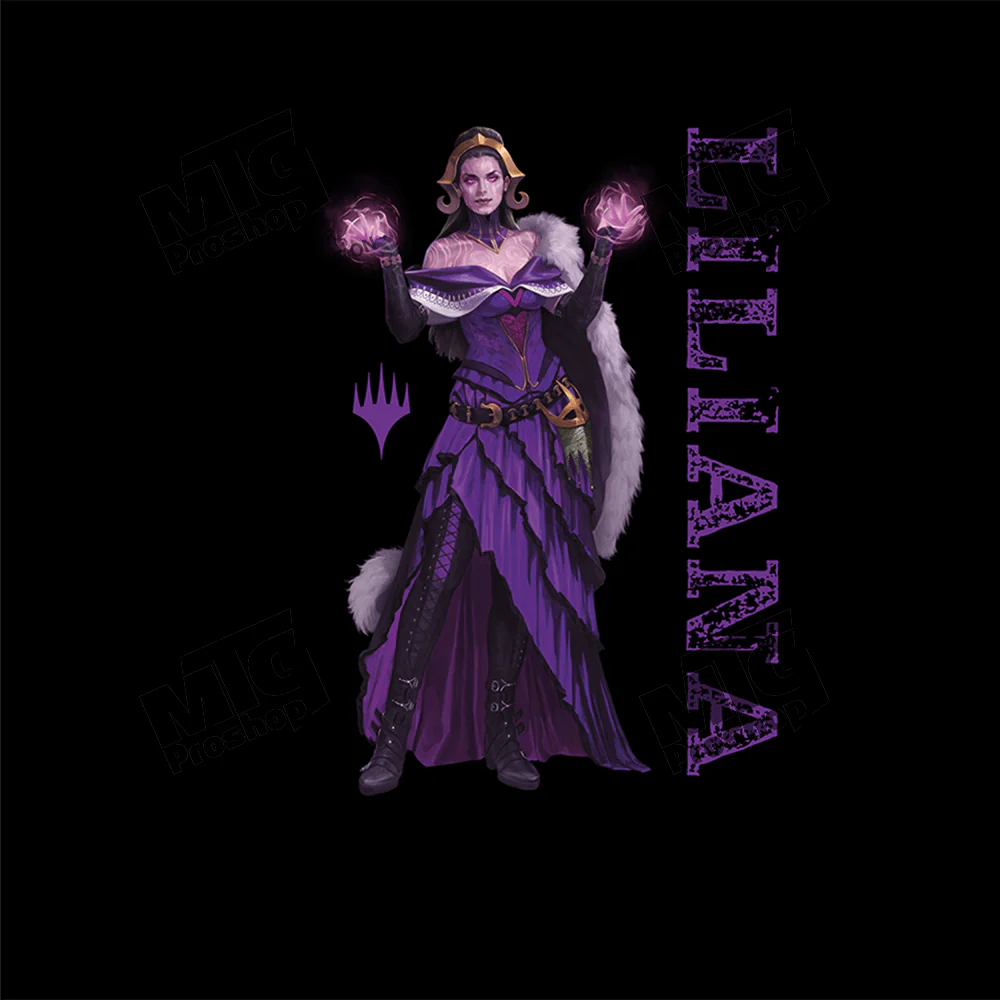 Foundations Liliana Printed Graphic Tee in Black for Magic: The Gathering - Image 2
