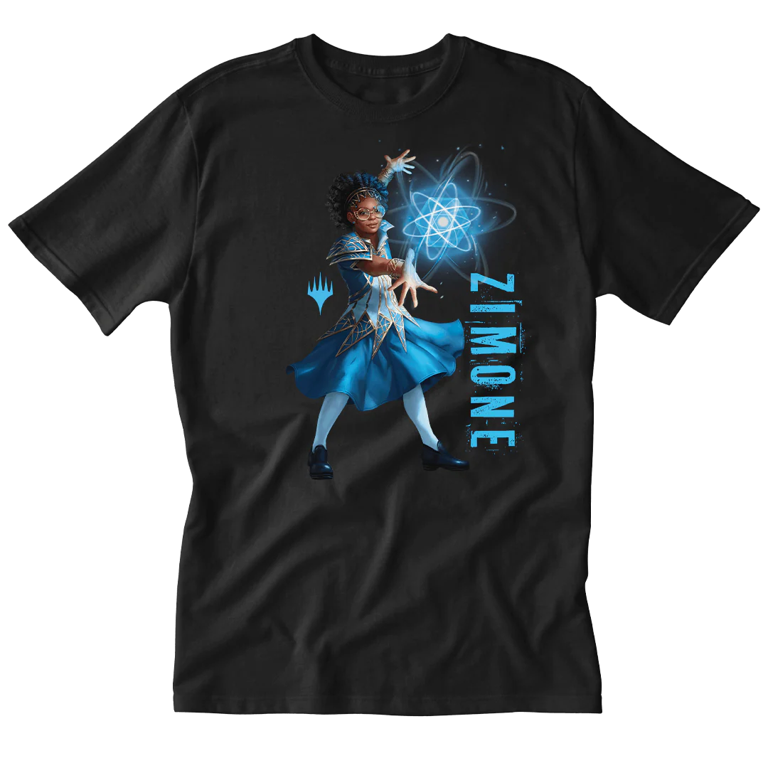 Foundations Zimone Printed Graphic Tee in Black for Magic: The Gathering