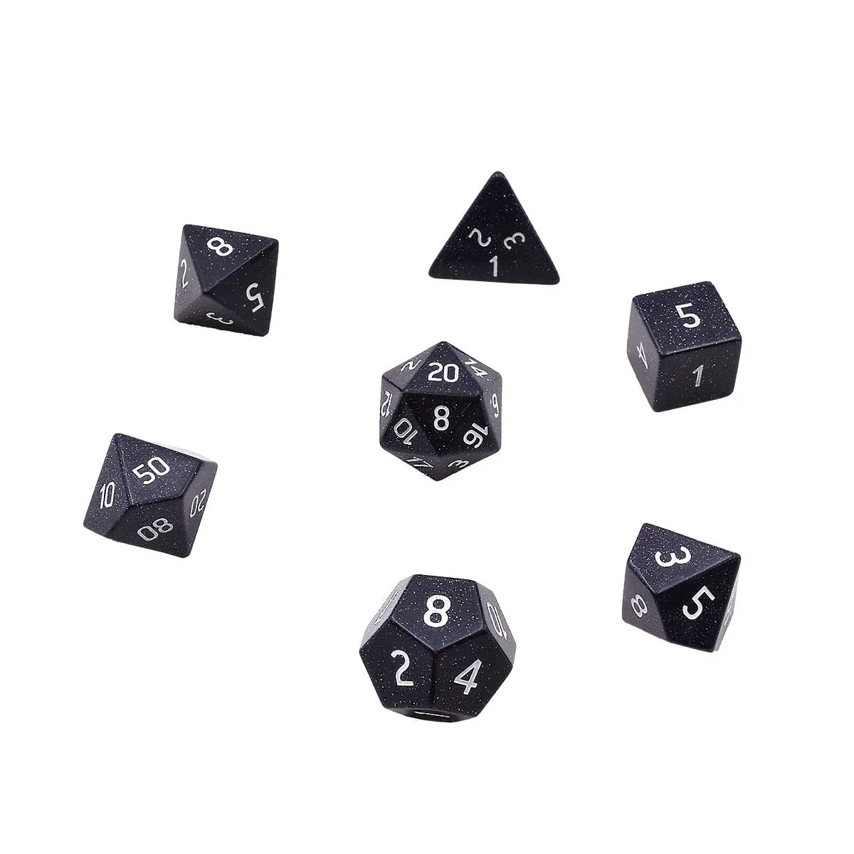 Gemstone Blue Sandstone RPG Dice Set (7ct) - Image 2
