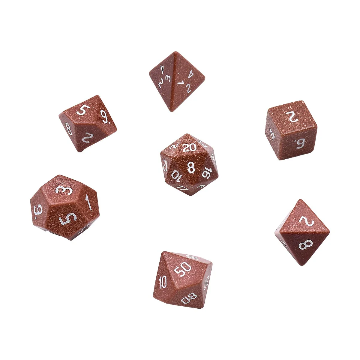Gemstone Gold Sandstone RPG Dice Set (7ct) - Image 2