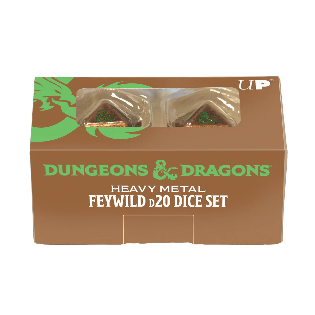 Heavy Metal Feywild Copper and Green D20 Dice Set (2ct) for Dungeons & Dragons - Image 2