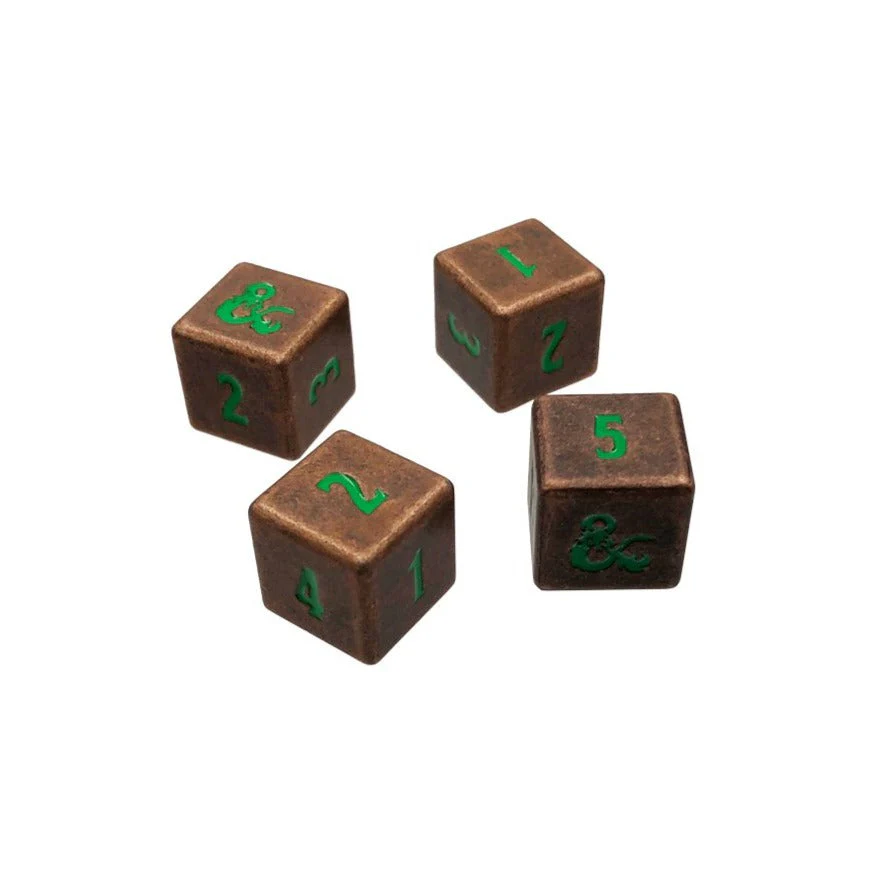 Heavy Metal Feywild Copper and Green D6 Dice Set (4ct) for Dungeons & Dragons