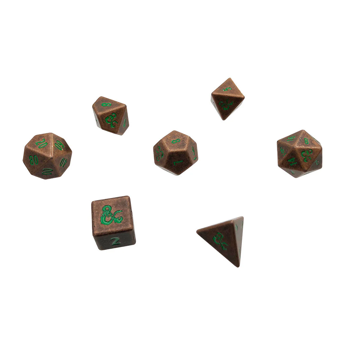Heavy Metal Feywild Copper and Green RPG Dice Set (7ct) for Dungeons & Dragons - Image 2