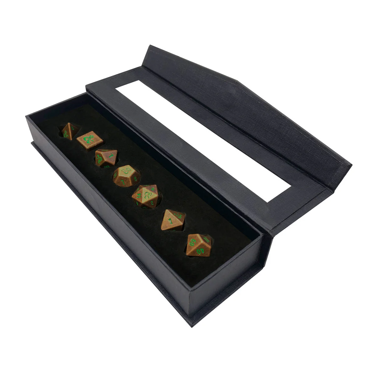 Heavy Metal Feywild Copper and Green RPG Dice Set (7ct) for Dungeons & Dragons - Image 4