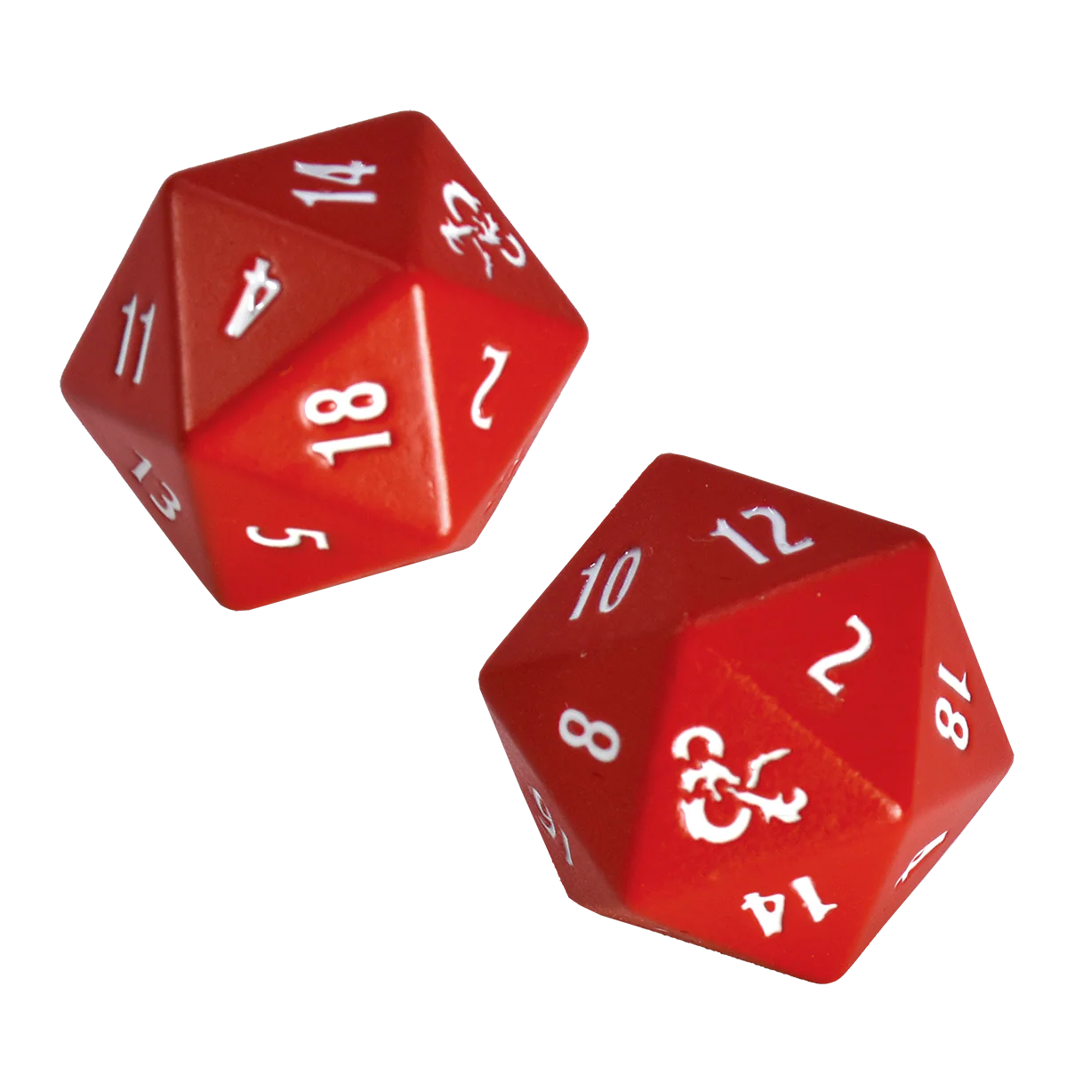 Heavy Metal Red and White D20 Dice Set (2ct) for Dungeons & Dragons
