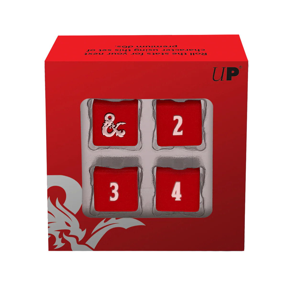 Heavy Metal Red and White D6 Dice Set (4ct) for Dungeons & Dragons - Image 2