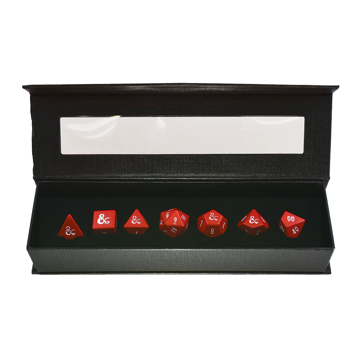 Heavy Metal Red and White RPG Dice Set (7ct) for Dungeons & Dragons