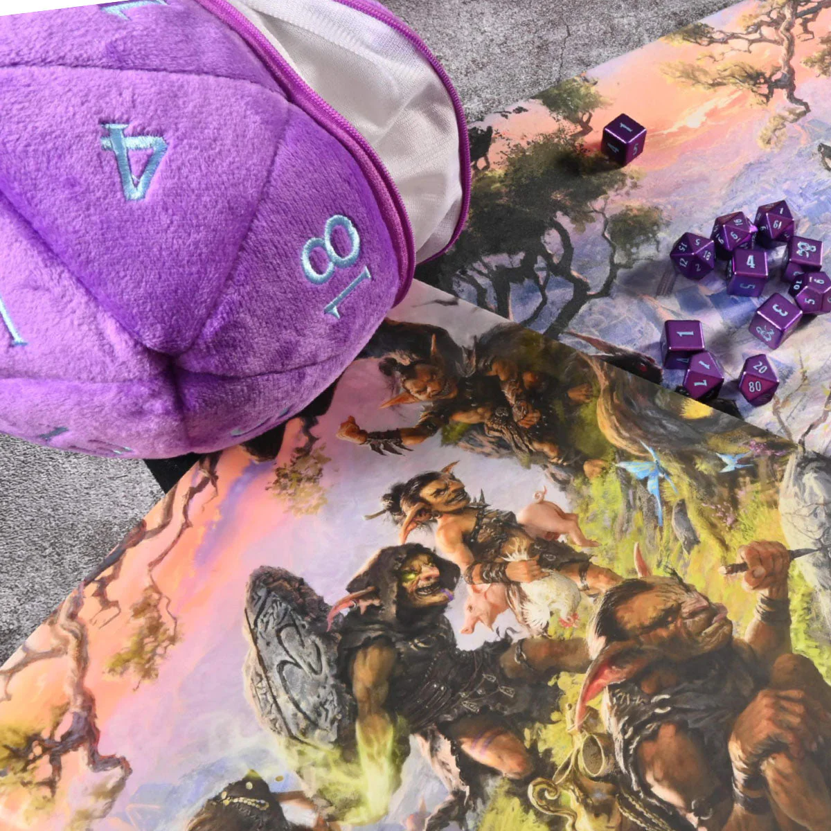 Phandelver and Below: The Shattered Obelisk Underdark D20 Plush Dice Bag for Dungeons & Dragons - Image 2