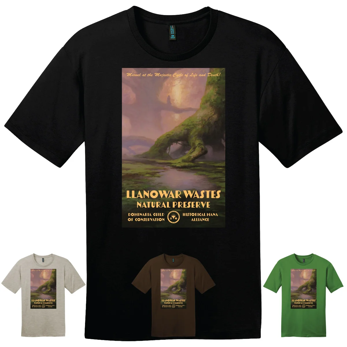 The Brothers' War Llanowar Wastes T-shirt for Magic: The Gathering